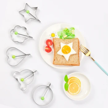 5 Форми на Омлет Мухъл САМ Пържени Яйца Шейпър От Неръждаема Стомана Яйце на Палачинка Шейпър Инструменти За Готвене Пържени Яйца на Кухненски Аксесоари