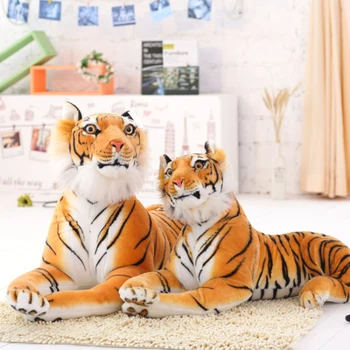 Един 30-120 см Реалистични Тигър, Леопард Плюшени Играчки Меки плюшени играчки Моделиране на Бял Тигър, Ягуар Кукла на Децата Подаръци За Рожден Ден