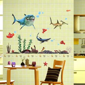 Finding Nemo Wall Sticker Shark Sea Fish Decal Стенопис Wallpaper Kid Art Decor
