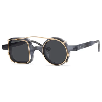 Проста личност модни слънчеви очила един продукт неправилни кръгли квадратни поляризирани клипове слънчеви очила