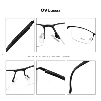 Модерен мъжки рамки за очила мъжки Оптични рамки за очила за Мъже Късогледство предписани очила Полуметаллические точки от титанова сплав