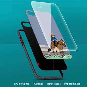 Стъклена Калъф за Apple iPhone 11 12 Pro Max 8 7 XR XS X 6 6S Plus SE 2020 Capa Phone Cover Fundas Shell Tintin Cartoon FR Корпуса