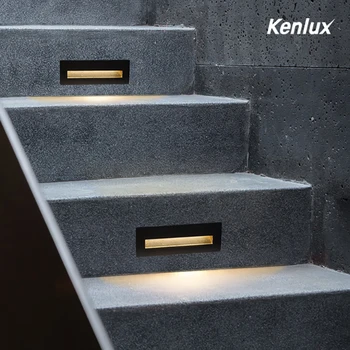 Kenlux Led стълбищни light step lights 6 W SMD 210*60 мм AC85-265V Алуминиев открит и закрит водоустойчив Вграден лестничный led монтиран на стената лампа