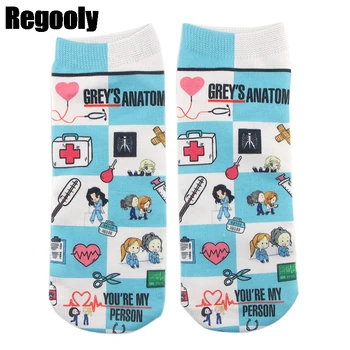Анатомията на Грей памучни чорапи мода улица смешни чорапи мода новост мъжете и жените дишащи украса двойка подаръци