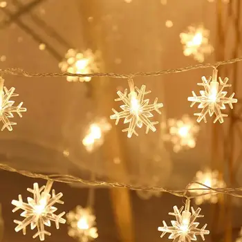 2.35 М Коледна Снежинка с LED Приказни Светлини Светкавица Струнни Светлини Батерия Сватба, Коледни Светлини, Гирлянди, Украса