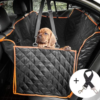 Pet Dog Car Seat Cover Travel Пет Пет Harness Hammock Safety Protector Възглавницата На Задната Седалка На Автомобила С Цип И Джоб За Пътуване