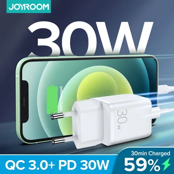 Joyroom 30W Quick Charge 3.0 с USB Зареждане За iPhone, Samsung, Huawei, Xiaomi 2 Порта QC 3.0 Turbo Wall Charger US EU, UK Plug Adapte