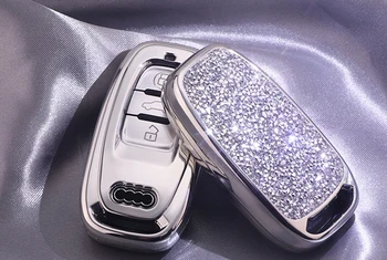 Защитно покритие на Ключ за Кола е Подходящ за Автомобили Audi A4A5A6A7A8Q5S5S6S7S8 Покриване на Ключ за Кола с Диамант Украса