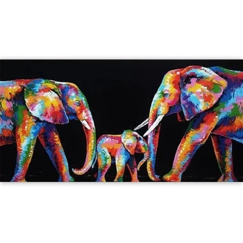 GATYZTORY Голям Размер 60x120 см Рамка САМ Живопис на Номерата На Слон Животни Акрилна Боя По Номера За Хола Декори