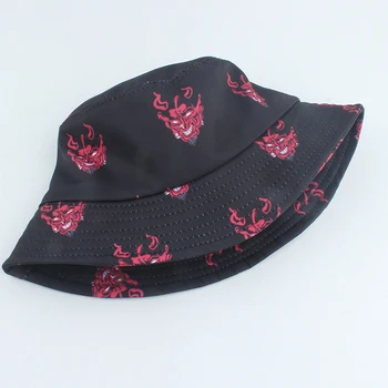 2021 New Harajuku Monster Dragon Printed Bucket Hat Panama Боб Chapeau Fashion До Fisherman Hat Women Men Summer Sun Cap