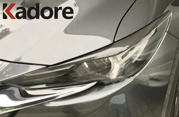 За Mazda CX-5 CX5 KF 2017 2018 2019 2020 Въглеродни Влакна Фарове Вежди Капак Тапицерия на Предната Лампа за Украса Апликации Стайлинг Автомобили