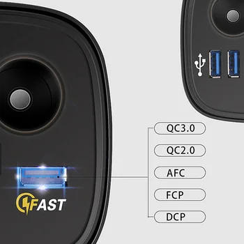2-Конектор Автомобилни Запалки Сплитер Адаптер Бързо Зареждане на 3.0 USB Зарядно за Кола с Цифрово Вольтметром Термометър LED Дисплей