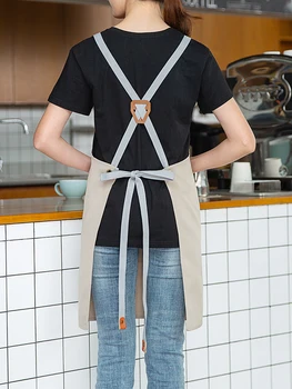Нова мода водоустойчив платно мъжки кухненска престилка готвач работна престилка барбекю ресторант бар кафе маникюрная студио униформи
