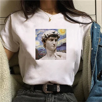 New смешни Mosaic of the statue of David tshirts women смешни t shirt white Върховете на zlatina short Camisetas Mujer_T-Shirt