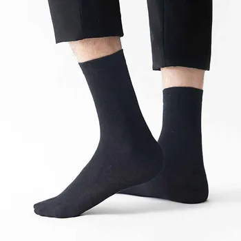 Високо Качество На Ежедневни Мъжки Бизнес Чорапи Памучни Мъжки Черни Бели Дълги Чорапи Мъжки Дрехи Плюс Размер 42-48 Sokken Oversize Сокс Meia