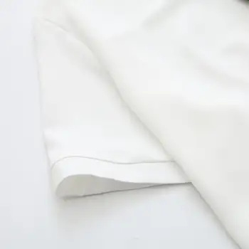2021 ново лято плюс размер блузи за жени голяма блуза е свободна ежедневно с къс ръкав на ревера шифоновая риза бял розов 4XL 5XL 6XL 7XL