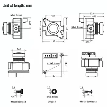 Foxeer Razer Mini HD 5MP 2.1/1.8 mm M12 Обектив 1200TVL Стандартна FPV-камера 4:3/16:9 NTSC/PAL Переключаемая Камера с латентност 4 ms