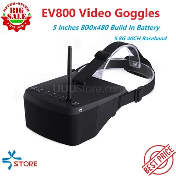 EV800 5 Инча 800x480 FPV Видео Очила 5.8 G 40CH Raceband Автоматично Търсене на Вградената Батерия За FPV Търтеи