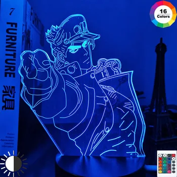 Miflame 3d Light Аниме JoJo Bizarre Adventure Jotaro Kujo for Спалня Декор Light Подарък за Рожден Ден за Него Jojo Led Лампа Манга