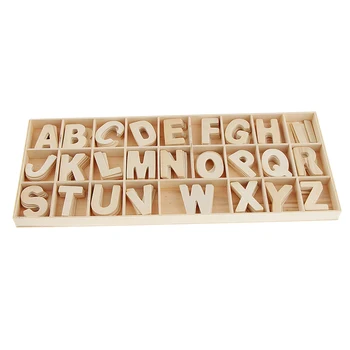 156 бр. Детски Образователни Играчки Дървени Букви - Дървени Букви на Азбуката Занаят САМ