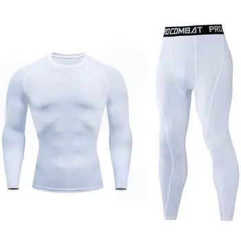 Мъжки Спортни дрехи-Спортен костюм за Компресиране на ММА rashgard Мъжки Лонг Джонс Зимата топлинна бельо Спортен костюм Марка дрехи 4XL