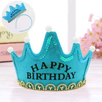 Led Светлинен Честит Рожден Ден На Шапки Сладък Крал Cap Принцеса Короната На Baby Shower Декоративни Аксесоари Момче Момиче Подаръци