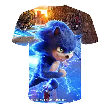 New 3D Sonic Kids T Shirt Print Boys and Girls Смешни Дрехи Children 2021 Summer Tops Cartoon Детски Дрехи Бебешки Тениски T