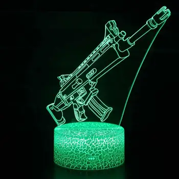 15 Модели 3D Game Setup Rifle LED Night Lights USB Gamer Светлини Настолна Лампа CS Gaming Спалня Интериор на Стаята За Момчета, Подарък За Рожден Ден
