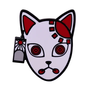 Убиец на Демони Тандзиро Маскк Емайл на Жени Япония Аниме Икона сладък лисици лицето Брошка Аксесоар