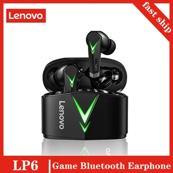 Lenovo Wireless Headphone Live Шушулките LP6 TWS Gaming Headset Bluetooth 5.0 Game Ниска Латентност Sports Headphone with Mic Стерео Bass