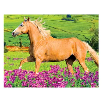 LZAIQIZG Full Square/Round Diamond Живопис Сладко Horse In Flower Собственоръчно Gift Diamond Embroidery Animal Home Decor