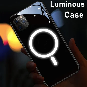 Tongdaytech Luminous Phone Case Sound Music Control Покана Glowing LED Light Glasses Cover За Iphone 12 11 XS-Pro Max XR 6 7 8