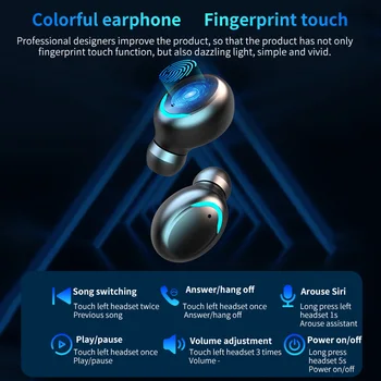 YAMIZOO F9-4 Bluetooth V5.0 9Г Стерео Безжични Слушалки Спортни Водоустойчиви Слушалки, Mini True Слушалки за мобилен телефон