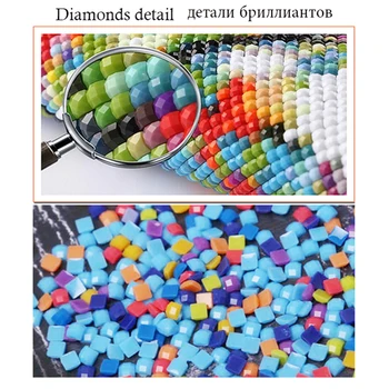 Цветен гущер 5D САМ диамантена живопис Пълен кв./кръгла Модел бродерия 3D комплекти на кръстат бод мозаечни стикери за стена