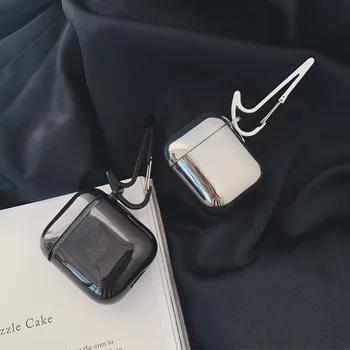 Мода Гальваника Слушалки Калъф За AirPods 1 2 Pro Делото Двойка Кука Ключодържател Силикон Безжична Bluetooth Защитен Калъф