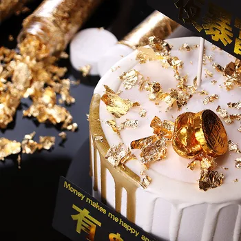 1бр годни за консумация Клас Истински Златен Лист Шабин Люспи Торта Декорация на 2 грама на 24 К Злато Декоративен Шоколад Изкуството на Украса на Торта Инструменти