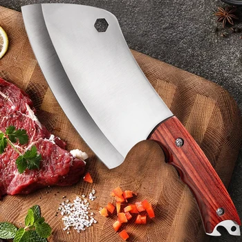 Открит Ловен Нож От Неръждаема Стомана Отварачка за Оцеляване Мясницкий Нож с Ножнами Джобен Нож Тирбушон Преносим Кухненски Нож на Главния Готвач