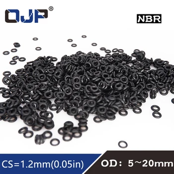 50 БР./лот Гуменият Пръстен Черен NBR О-О пръстен CS1.2mm OD5/5.5/6/6.5/7/8/9/10/11/12/13/14/15/16/17/18/19/Уплътнение за запечатване на пръстените 20 мм
