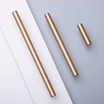 Модерен минималистичен светла луксозна златна дръжка Nordic American wardrobe door handle copper color cabinet drawer single handle hole