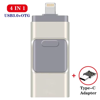 USB3.0 Pendrive за iPhone 12 12Mini X 8 7 6 iPad OTG USB Flash Drive 32GB 64GB 128GB 256GB Memory Stick USB Key Пфи Pen drive