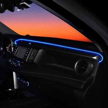 Интериорът на Автомобила LED Таблото Рамка Светлина на арматурното табло, Тапицерия Атмосфера Светлина за Toyota RAV4 2016 2017 2018