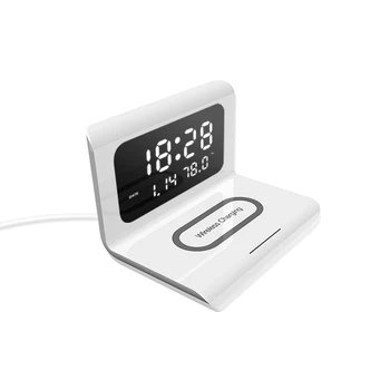 Мултифункционален 3 В 1 Будилник Безжична Зареждане Творчески Часовници Бързи Зарядни Устройства И Аксесоари За Мобилни Телефони, Безжични Зарядни Устройства Горещи
