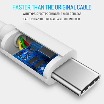 USB C Кабел Тип C Плосък Кабел 1 М Бързо Зареждане на Синхронизация на Данни Кабел Кабел За Samsung S20 S9 Xiaomi Mi 10 Redmi