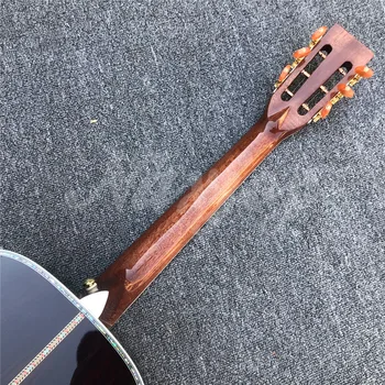 Висококачествена Масивна Кедрова Горната Акустична китара с корпус от розово дърво в стил OM и черен брачните