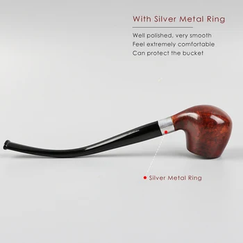 Bg-Churchwarden Pipe Briarwood Tobacco Pipe Long Stem Smokiing Pipes with Gift Box Free Smoking Accessories