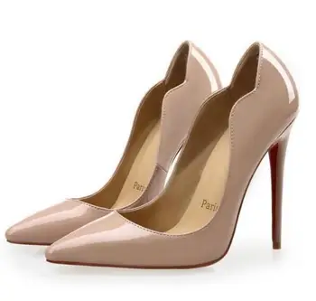 УАУ! Нова Марка На Classic So Kate Помпи Дамски Обувки На Висок Ток Червено В Долната Част На Високи Дамски Лачени Обувки За Сватба 34-44 (С Кутия)
