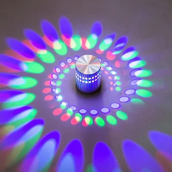 Модерен, 3 W Спиральное Дупка LED монтиран на стената Лампа, Лампа, Стенни Акупресура Осветление Начало Спалня Лампа 8 Цвята За Парти Бар Лоби-кабелна телевизия