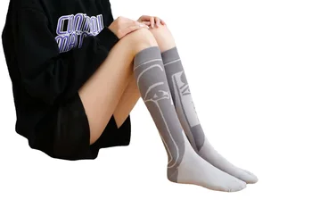 Сладък телешки чорапи пролет и лято, дълга тръба памучни чорапи плътен цвят коляното дамски чорапи японски колеж стил чорапи