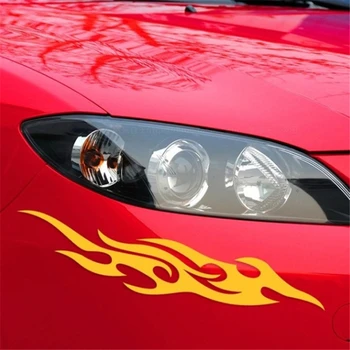 Оформление на автомобила Пламъците на Огъня Автомобилни Стикери Етикети за Всички Универсални Автомобили, Мотоциклети На гърба На Огледалото за обратно виждане Автомобилни Фарове Челото