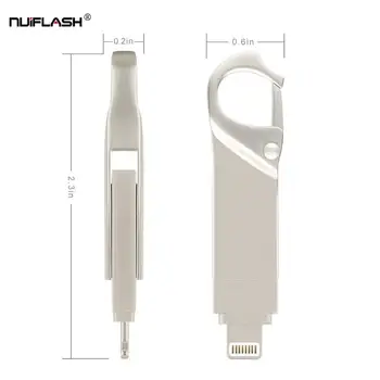 OTG USB Flash Drive 8GB16G32G64G128G256GB За iPad, iPhone 5S/6/6S/7/7plus/8/X/XS/XR 3in1 PenDrive USB Memory Stick